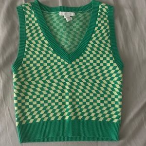 tillys sweater vest checkered print